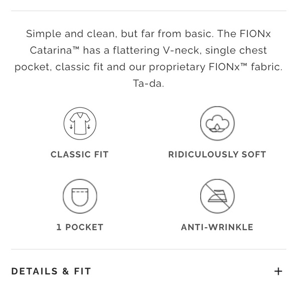 Figs black Catarina one pocket scrub top for women size XS/P like new condition. - Picture 7 of 9